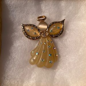 Vintage Angel Brooch KC Stamped